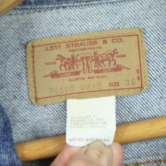 Vintage Levis 36 Jean Jacket USA Chainstitch Embroidered Mike Denim Rockabilly - Picture 4 of 11